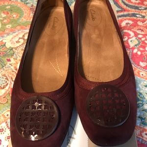 Clark slip on suade dress shoes